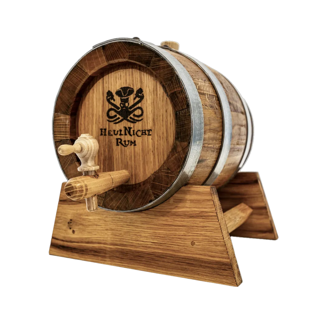 [HNR10020] HeulNichtRum Wave Eichenholzfass mit 6 Gläsern